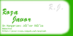 roza javor business card